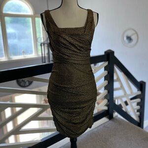 Express Gold Bodycon dress